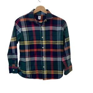 Gap Kids Multi Color Plaid Long Sleeve Button Down Boys Size L 10 Regular
